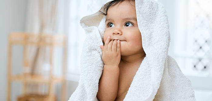 رعایت بهداشت حوله حمام کودک